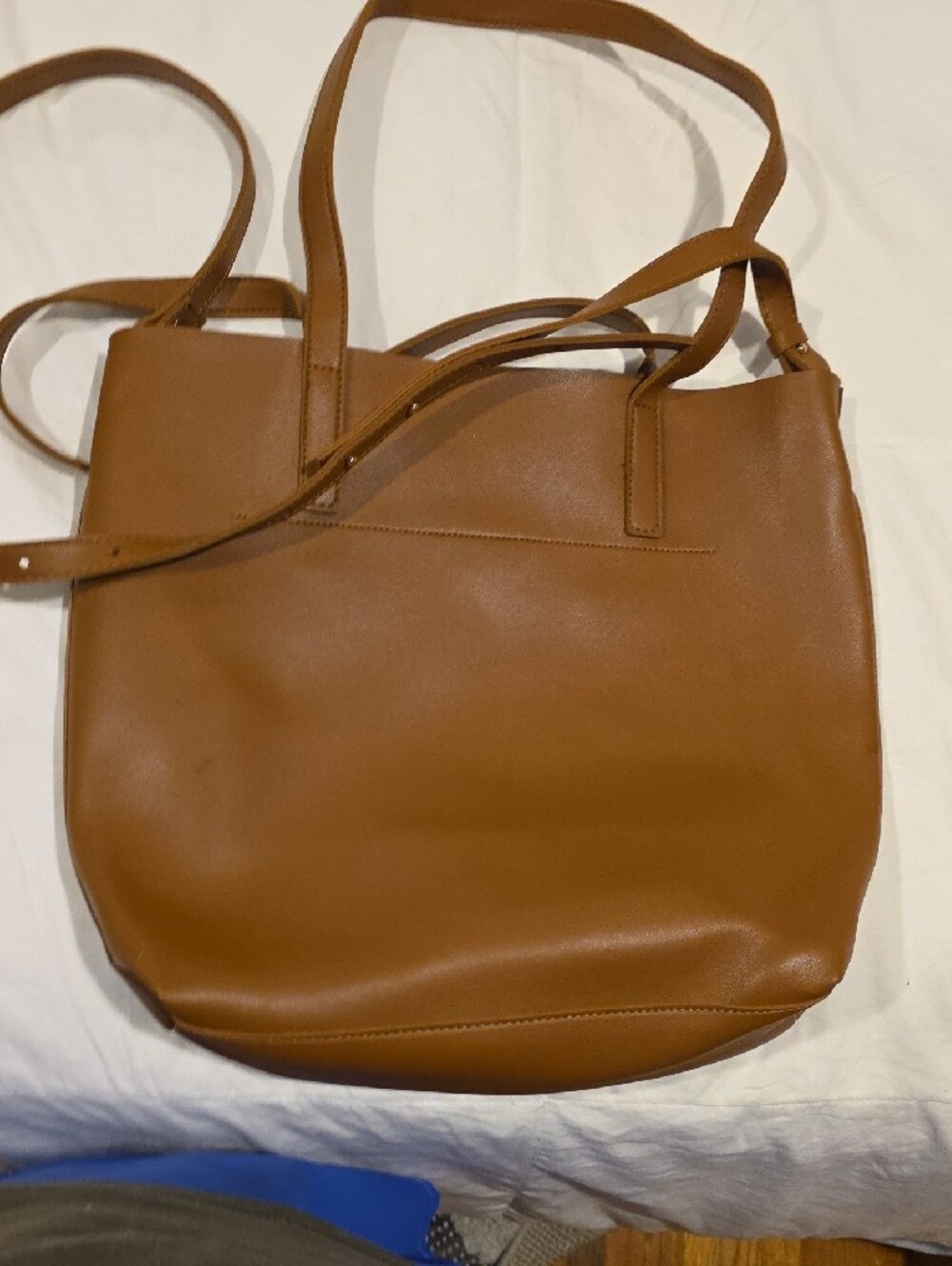 Women's Tan Tote Bag with Shoulder Strap